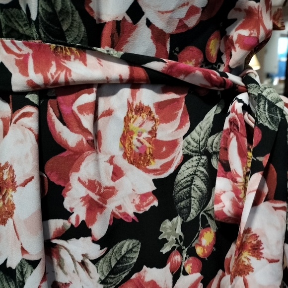 White House Black Market Feminine Autumn Floral Print Women's Dress - Picture 4 of 9